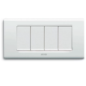 Placca AVE Bianco Banquise ral 9016 4 moduli Zama 45 45P94BG