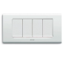 Placca AVE Bianco Banquise ral 9016 4 moduli Zama 45 45P94BG