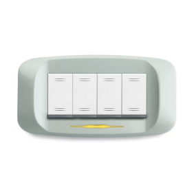 Placca AVE Bianco Banquise micalizzato 4 moduli Banquise 45 45PB94BMC