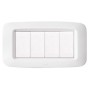 Placca AVE Bianco Banquise (RAL 9016) 4 moduli Yes 45 45PY04BB