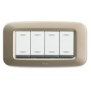 Placca AVE Champagne opaco 4 moduli Yes 45 45PY04CHO