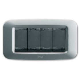 Placca AVE Argento opaco 4 moduli Yes 45 45PY04AO