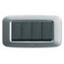Placca AVE Argento opaco 4 moduli Yes 45 45PY04AO