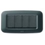 Placca AVE Grigio scuro metallizzato 4 moduli Yes 45 45PY04GSM