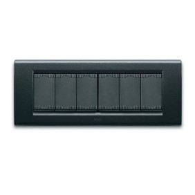 Placca AVE Grigio scuro metallizzato 6 moduli Zama 45 45P96GSM