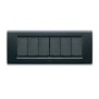 Placca AVE Grigio scuro metallizzato 6 moduli Zama 45 45P96GSM