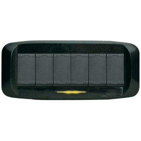 Placca AVE Griglio scuro metallizzato 6 moduli Banquise 45 45PB96GSM