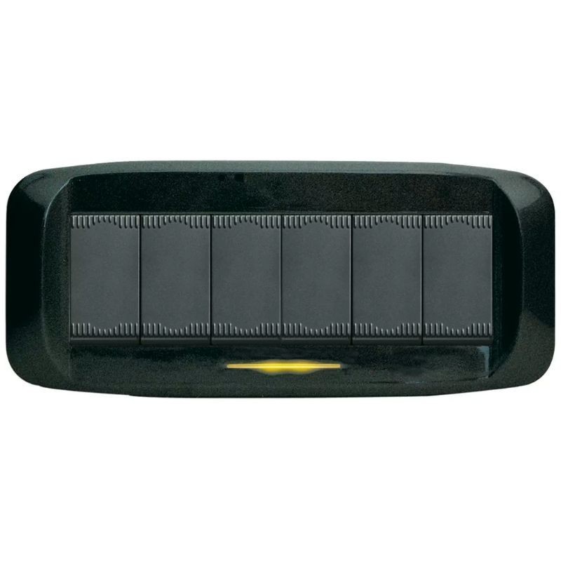 Placca AVE Griglio scuro metallizzato 6 moduli Banquise 45 45PB96GSM