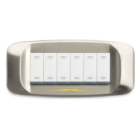 Placca AVE Nichel spazzolato 6 moduli Banquise 45 45PB96NCS