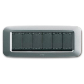 Placca AVE Argento opaco 6 moduli Yes 45 45PY06AO