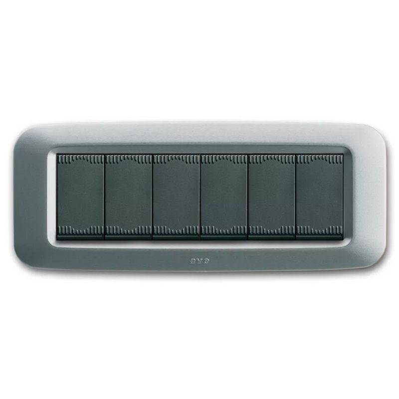 Placca AVE Argento opaco 6 moduli Yes 45 45PY06AO