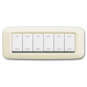Placca AVE Bianco Blanc (RAL 1013) 6 moduli Yes 45 45PY06BP