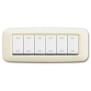Placca AVE Bianco Blanc (RAL 1013) 6 moduli Yes 45 45PY06BP