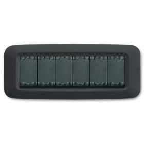 Placca AVE Grigio Noir metallizzato 6 moduli Yes 45 45PY06GN