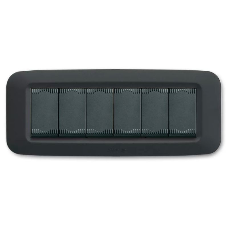 Placca AVE Grigio Noir metallizzato 6 moduli Yes 45 45PY06GN