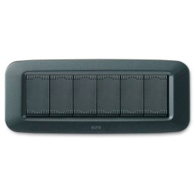 Placca AVE Grigio scuro metallizzato 6 moduli Yes 45 45PY06GSM