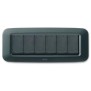 Placca AVE Grigio scuro metallizzato 6 moduli Yes 45 45PY06GSM