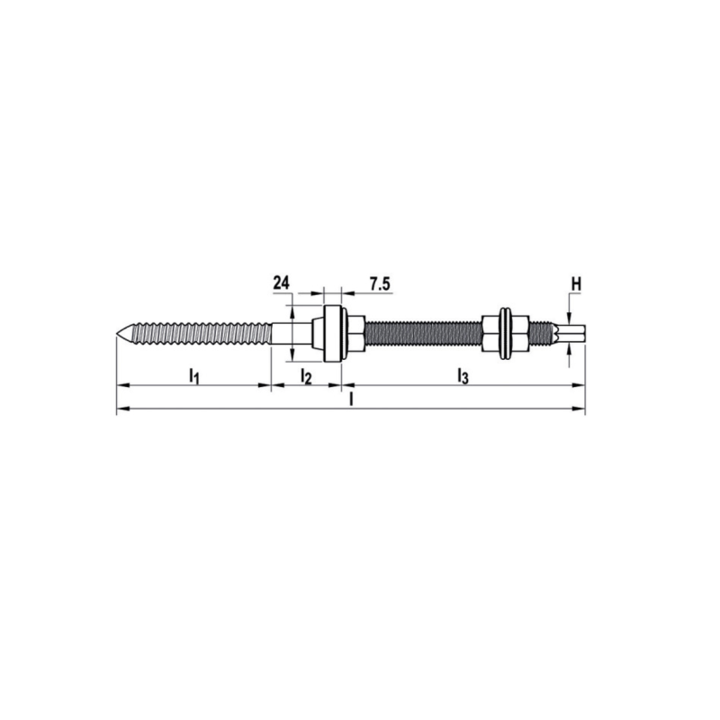 Vite Doppia Filettatura per Fotovoltaico 10X250mm Fischer STSR M