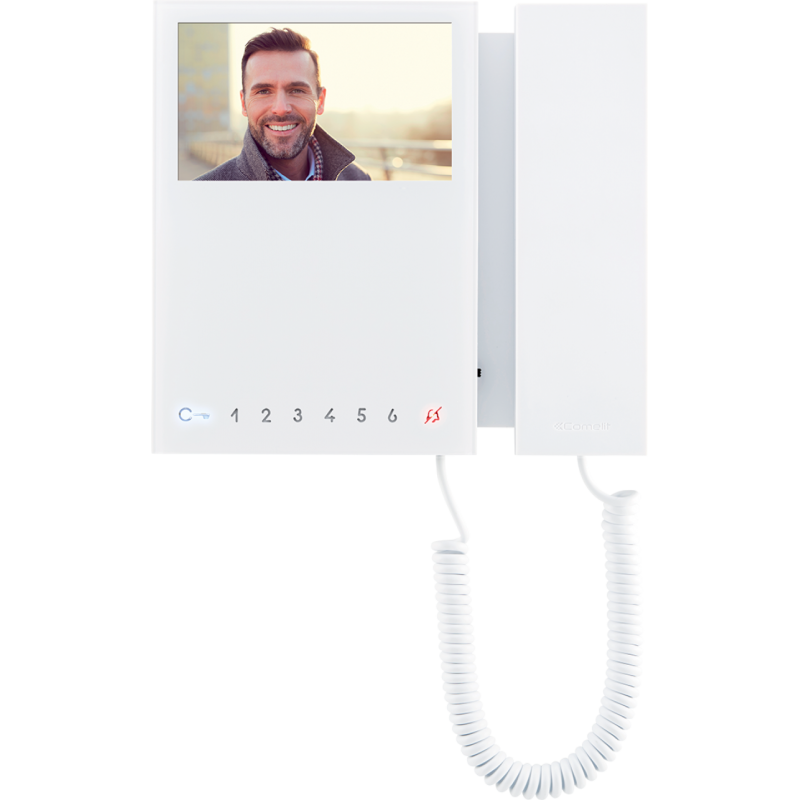 Monitor da parete mini bianco con 8 pulsanti Comelit 6701W8