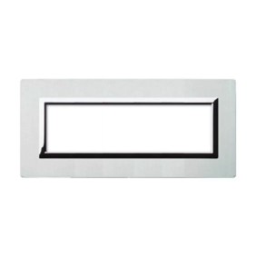 Placca Ave Sistema 44 "Vera 44" Alluminio 7 moduli Alluminio Naturale 44PA7ALS