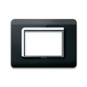 Placca AVE 44PY03NAL "Tecnopolimero Sistema 44" 3 moduli nero assoluto