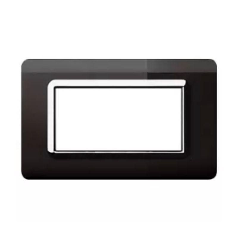 Placca AVE  44PY04NAL "Tecnopolimero Sistema 44" 4 moduli nero assoluto