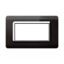 Placca AVE  44PY04NAL "Tecnopolimero Sistema 44" 4 moduli nero assoluto