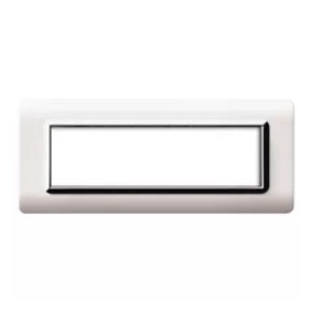 Placca AVE  44PY07BLC "Tecnopolimero Sistema 44" 7 moduli bianco Ral 9010