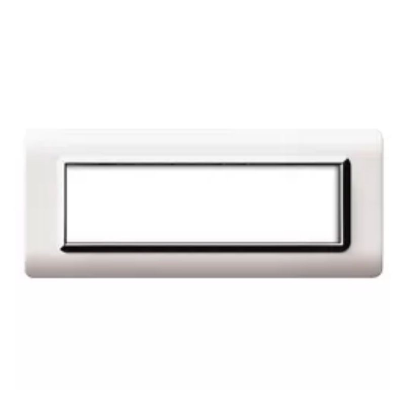 Placca AVE  44PY07BLC "Tecnopolimero Sistema 44" 7 moduli bianco Ral 9010