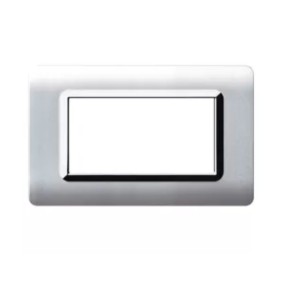 Placca AVE  44PY04ALS "Tecnopolimero Sistema 44" 4 moduli Alluminio naturale