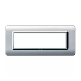 Placca AVE 44PY07ALS "Tecnopolimero Sistema 44" 7 moduli Alluminio naturale