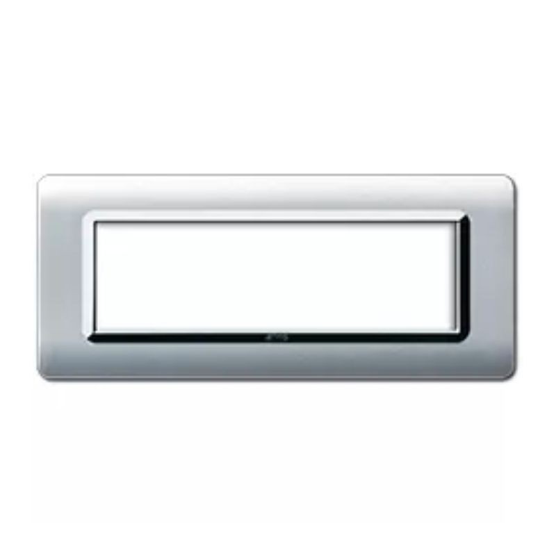 Placca AVE 44PY07ALS "Tecnopolimero Sistema 44" 7 moduli Alluminio naturale