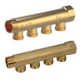 Collettore componibile Semplice in ottone 34 x 12 2 (adatt. Ø 16 mm) Giacomini R580CY062