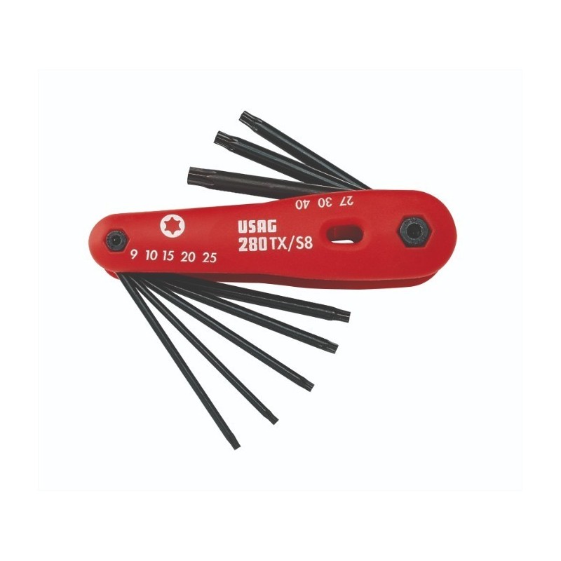 Serie di 8 chiavi maschio per viti con impronta Torx USAG U02800194