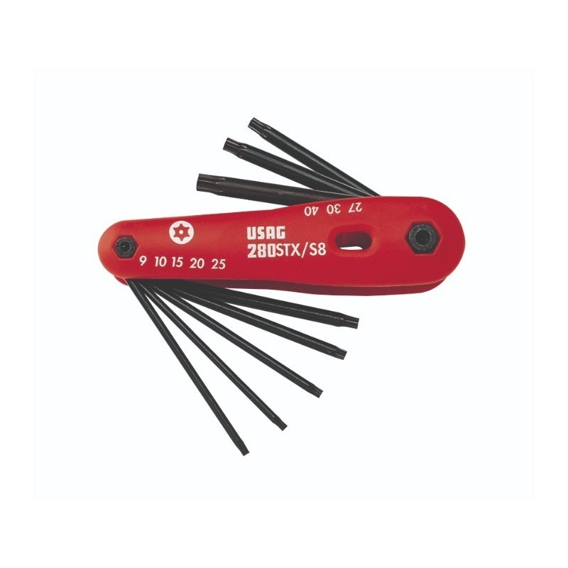 Serie di 8 chiavi maschio per viti con impronta Torx Tamper Resistant USAG U02800194