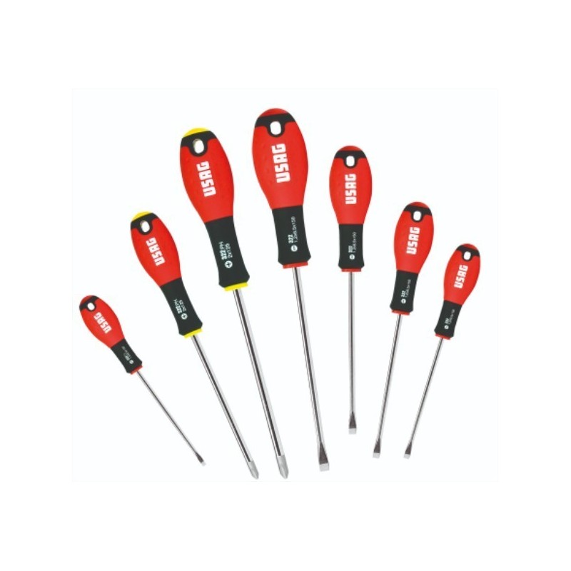 Serie di 7 giraviti per viti con intaglio e impronta a croce USAG U03220254