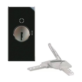 Pulsante a chiave 2P NA 10A codifica casuale 1 modulo ave life 442075