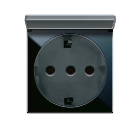 Presa schuko 2P+T 16A con sportello 2 moduli Ave Life 442090TSS