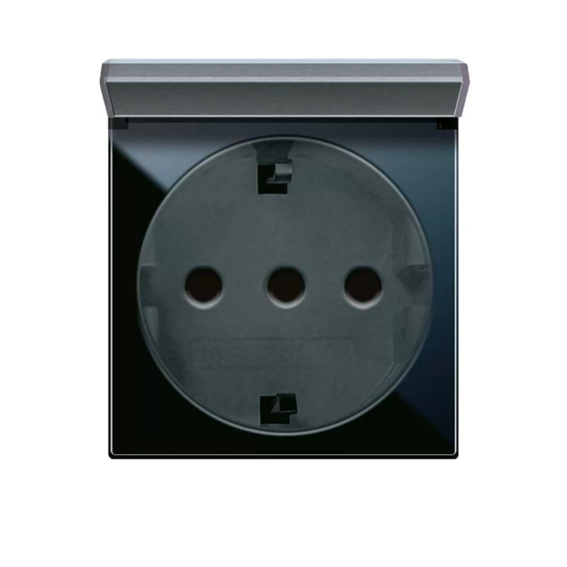 Presa schuko 2P+T 16A con sportello 2 moduli Ave Life 442090TSS