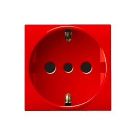 Presa Schuko 16A Rossa 2 moduli Ave S44 442090TSR