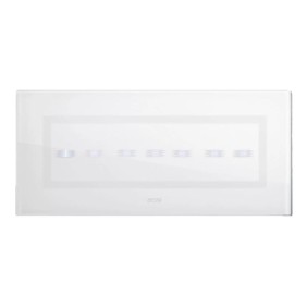 Placca in vetro Touch Ave Bianca 7 posti 44PVTC7BL