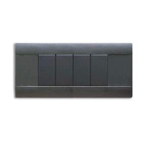 Placca Ave 6 moduli in tecnopolimero sabbiata grigio Noir 45P06GN