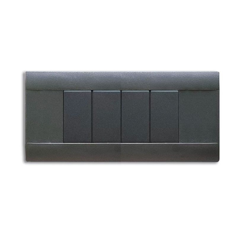 Placca Ave 6 moduli in tecnopolimero sabbiata grigio Noir 45P06GN