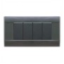 Placca Ave 4 moduli in tecnopolimero sabbiata grigio Noir 45P04GN