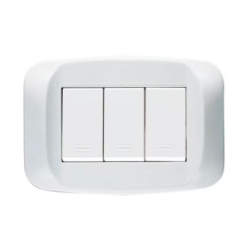 Placca Ave in Tecnopolimero 3 posti Bianco Banquise 45PB03BB