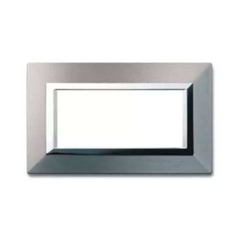 Placca Ave "Zama44" Alluminio Naturale 4 moduli 44P94ALS