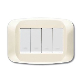 Placca Ave in Tecnopolimero 4 posti Bianco Panna 45PB04BP