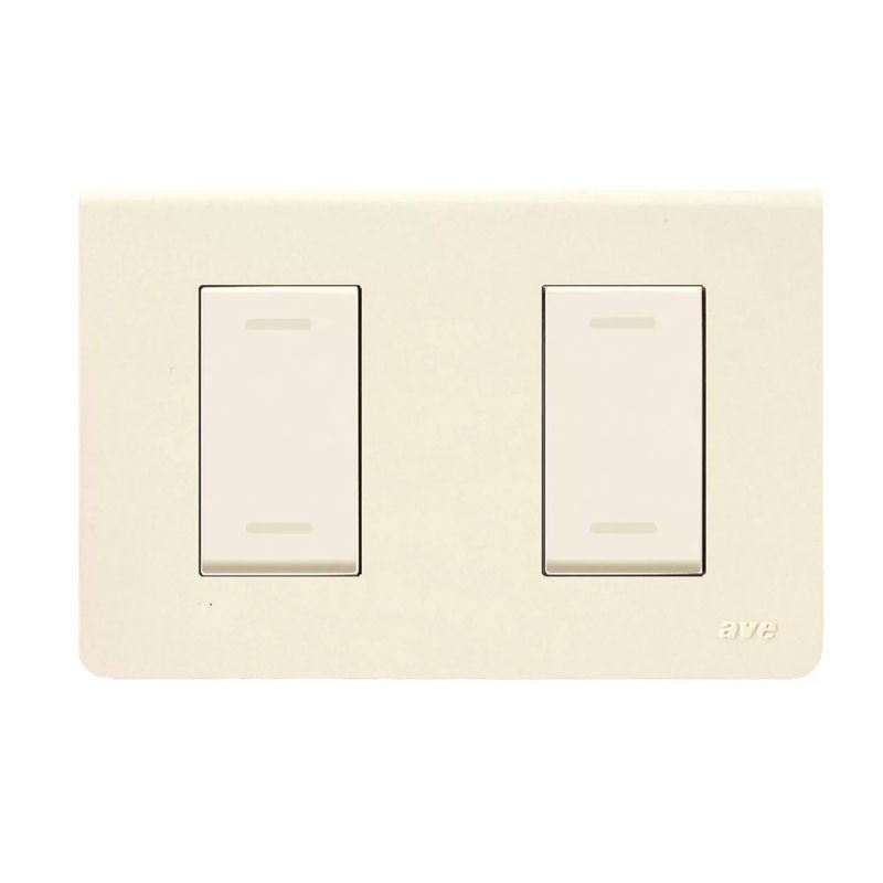 Placca in tecnopolimero Blanc Sistema 45  Bianco Blanc 2 moduli AVE 45P62