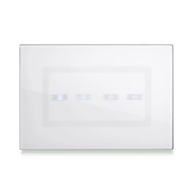 Placca in vetro Ave Touch 44PVTC4BL Bianco assoluto lucido a 4 comandi