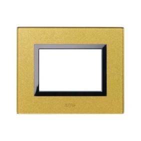 Placca Ave Sistema 44 "Vera 44" Vetro 3 moduli Oro 44PV3GOLD